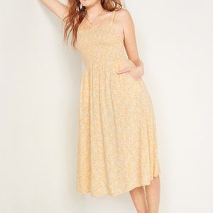 NWT Old Navy Smocked Fit & Flare Cami Midi Dress for Women XSP (Closet Cleanout)
